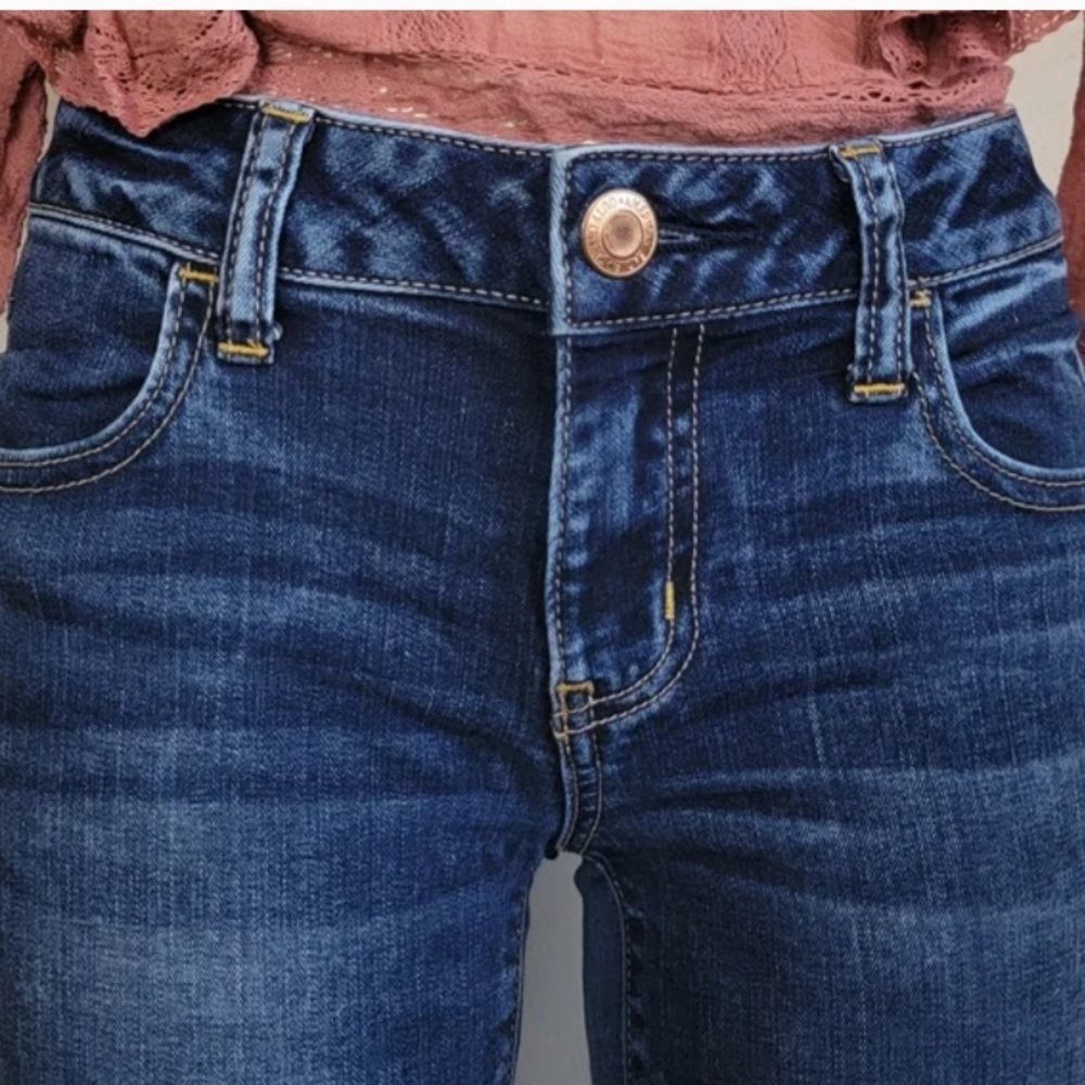 American Eagle Acid Wash Skinny Ankle Zip Jegging Jeans - Picture 7 of 7